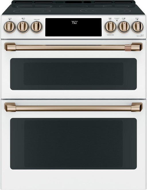Café™ 30" Smart Slide-In, Front-Control, Radiant and Convection Double-Oven Range, CES750P4MW2 Café