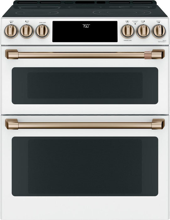 Café™ 30" Smart Slide-In, Front-Control, Radiant and Convection Double-Oven Range, CES750P4MW2 Café