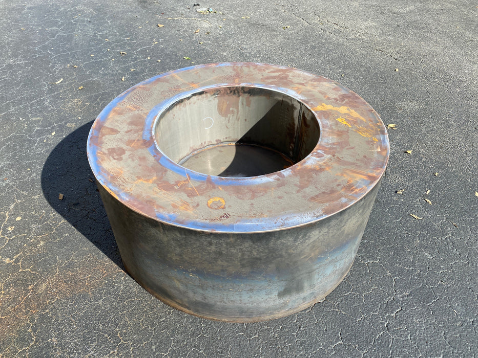 Wood-Burning Circular Corten Steel Fire Pit - FREE SHIPPING!
