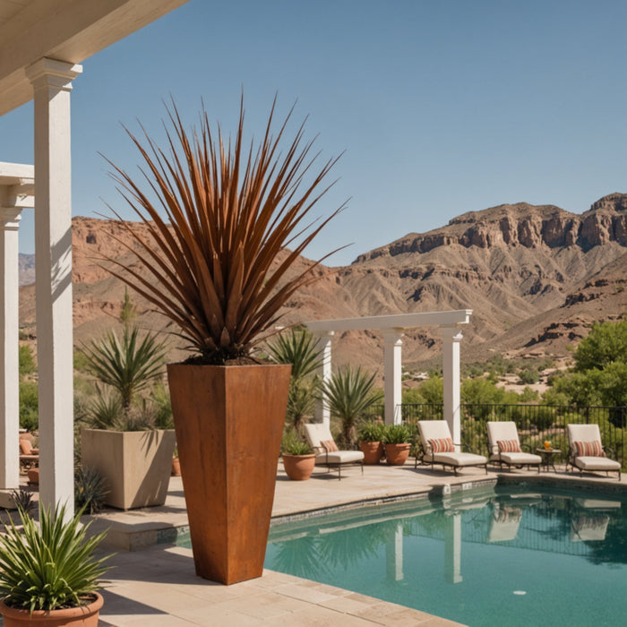 Corten Steel Tapered Planter - FREE SHIPPING!