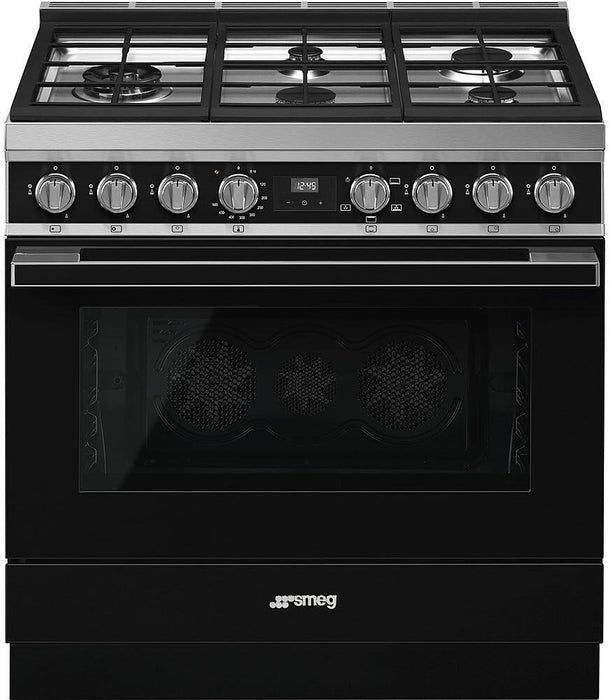 Smeg Portofino Series 36 " Freestanding All Gas Range CPF36UGGBL SMEG