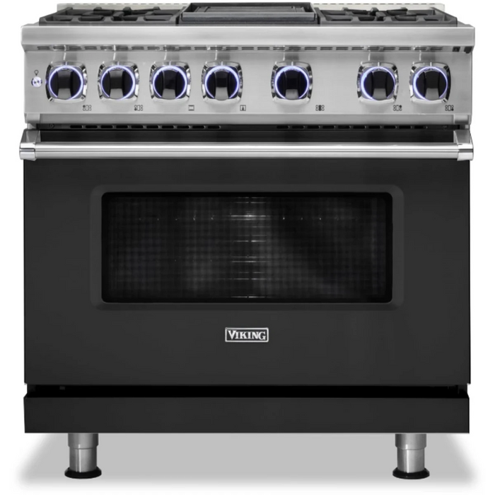 Viking® 7 Series 36" Stainless Steel Pro Style Dual Fuel Range VDR73624GSS