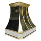 Polished Mirror Curved Stainless Steel Range Hood 36''W x 24''D x 36''H SH7-C3TRB-P with Liner and Blower