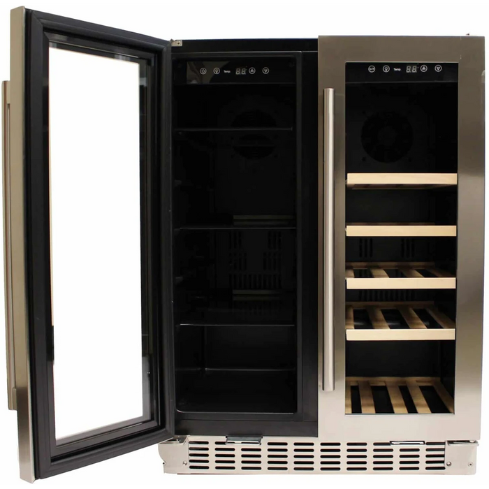 Azure 24" Built-In Dual Zone Beverage and Wine Center, A124DZS