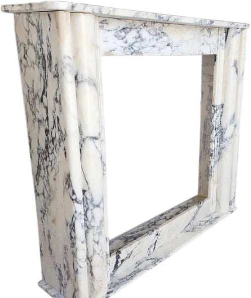 Calacatta Viola Marble Hand-Carved Fireplace Mantel Polished