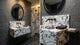Calacatta Viola Marble Rectangular Wall-mount Bathroom Sink with 10" Backsplash (W)16" (L)32" (H)10"
