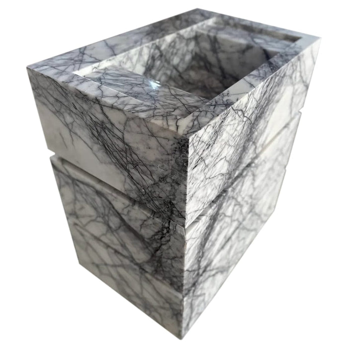 Calacatta Viola Marble Stand-Alone Drawer Sink (W)20" (L)30" (H)34" corner view