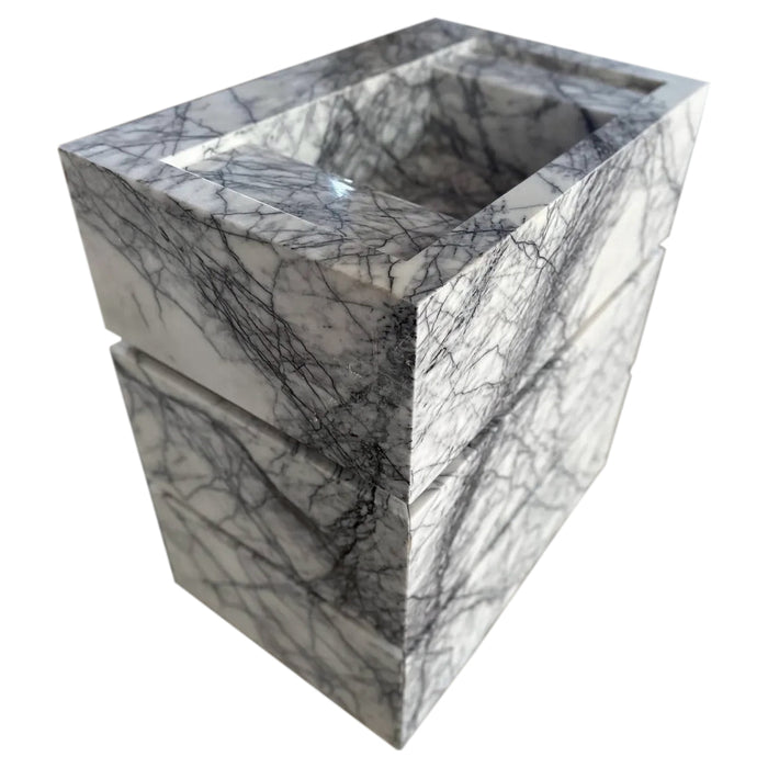 Calacatta Viola Marble Pedestal Sink - Handcrafted Stand Alone 20x30x34