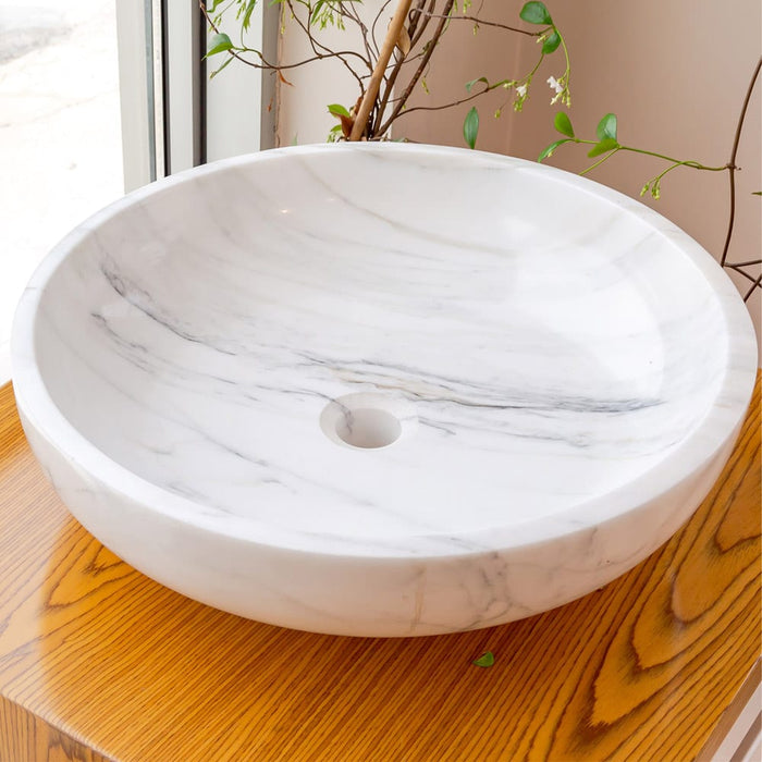 Calacatta White Marble Vessel Above Vanity Bathroom Sink Polished NTRVS10