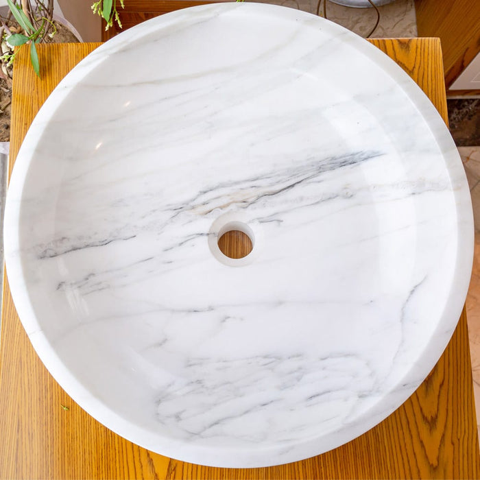 Calacatta White Marble Vessel Above Vanity Bathroom Sink Polished NTRVS10