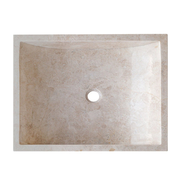 Cappuccino Beige Marble Rectangular Above Vanity Bathroom Sink CM-B-036-B