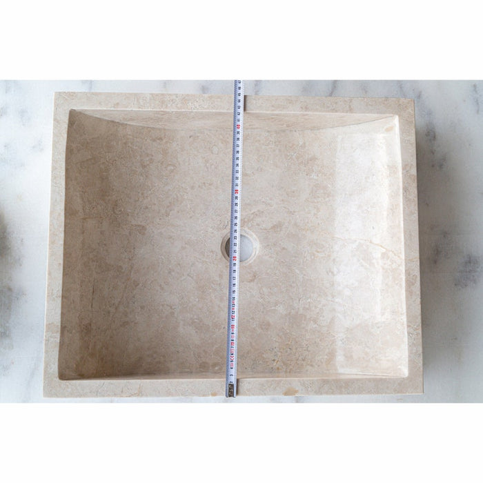 Cappuccino Beige Marble Rectangular Above Vanity Bathroom Sink CM-B-036-B