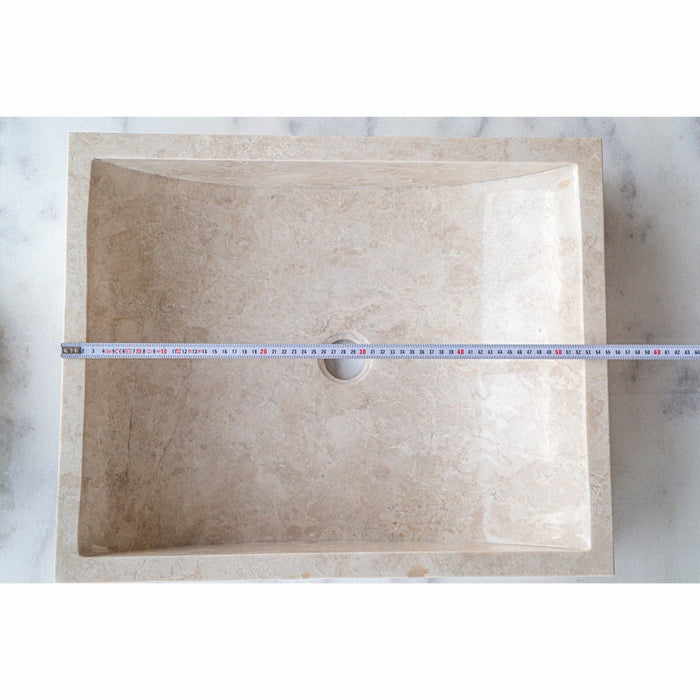 Cappuccino Beige Marble Rectangular Above Vanity Bathroom Sink CM-B-036-B