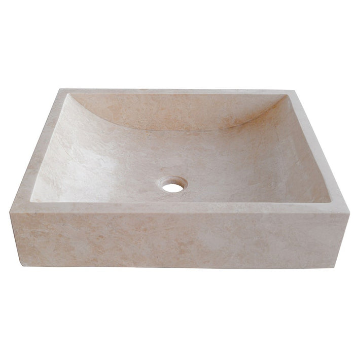 Cappuccino Beige Marble Rectangular Above Vanity Bathroom Sink CM-B-036-B