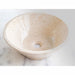 Cappuccino beige natural stone marble V-shape tapered vessel sink polished d16 h6 SKU CBMVTS15 angle view