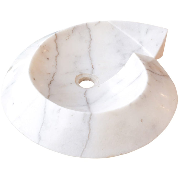 Carrara Marble Helix Shape Stone Above Vanity Bathroom Sink Polished NTRVS06