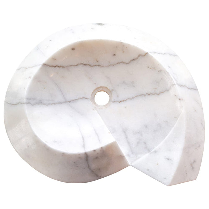 Carrara Marble Helix Shape Stone Above Vanity Bathroom Sink Polished NTRVS06