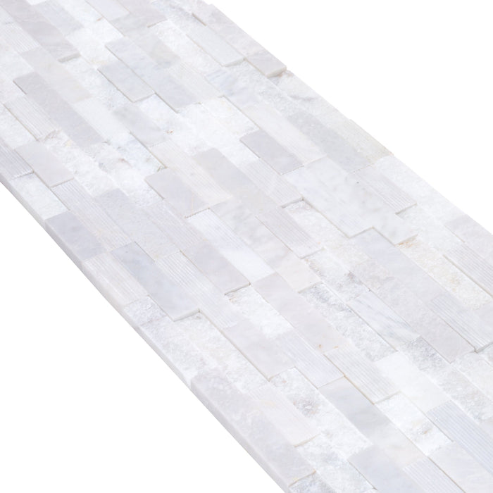 Carrara White Ledger Multi-surface 3D Panel 6"x24" Marble Wall Tile - Full Truckload