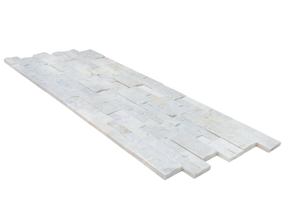 Carrara White Ledger 3D Panel 6"x24" Natural Marble Wall Tile - Full Truckload
