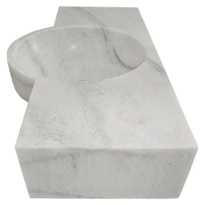 Carrara White Marble Above Vanity Floating Wall Mount Sink 36x16