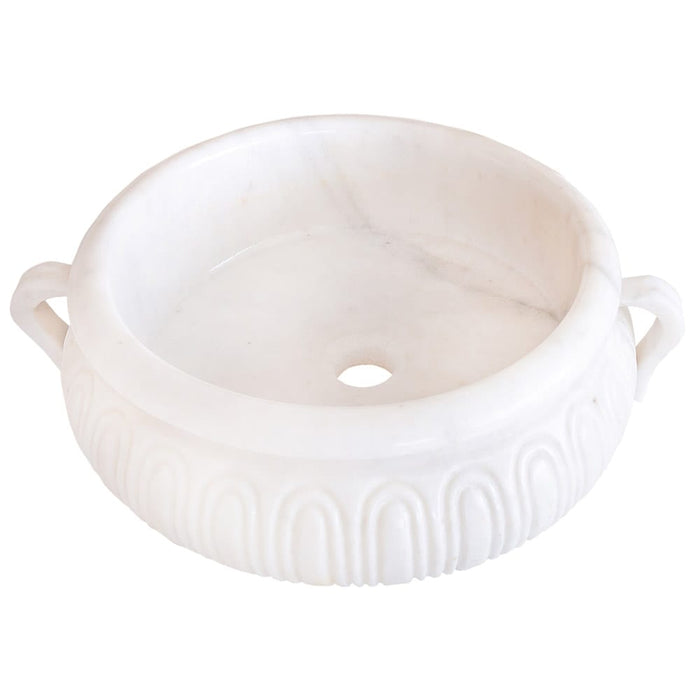 Calacatta White Marble Vessel Saucepan Shape Above Vanity Bathroom Sink NTRVS20