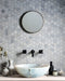 Carrara White Stone Vessel Sink NTRVS33 Size (D)16"(H)6" bathroom view