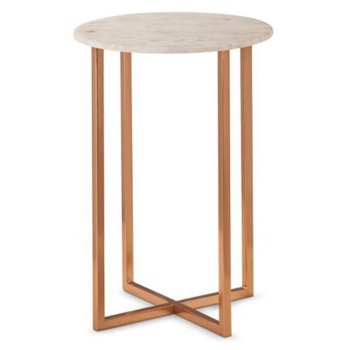 Carrara White Marble End/Side Table Round Polished MSCWST14x22CP