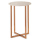 Carrara White Marble End/Side Table Round Polished