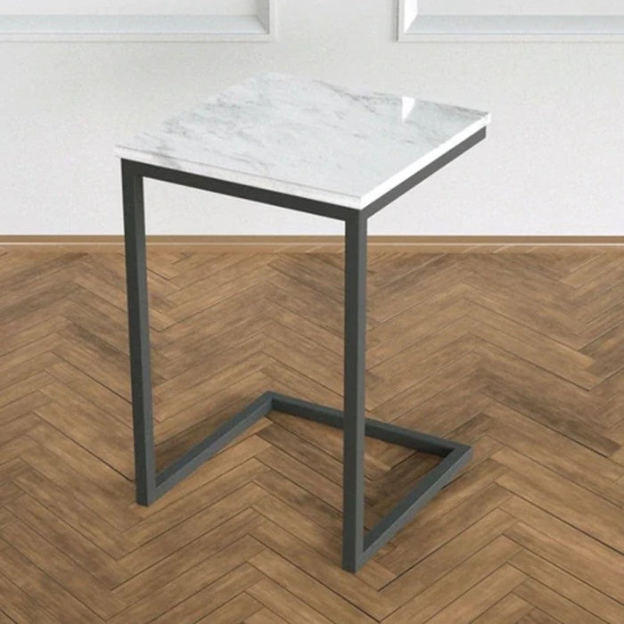 Carrara White Marble End/Side Table Square Polished