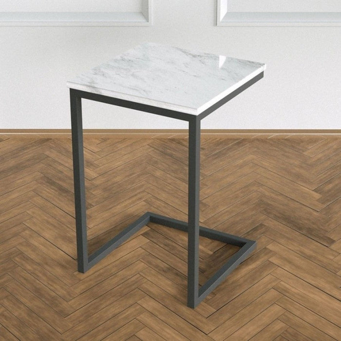 Carrara White Marble End/Side Table Square Polished MSCWST14x14x20C