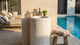 Carrara White Marble Designer Pedestal Stand-Alone Fluted Sink (W)18" (L)18" (H)33"
