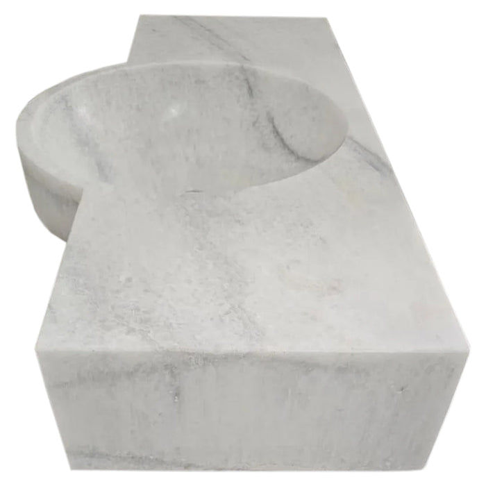 Carrara White Marble Above-vanity Wall-mount Bathroom Sink NTRVS152