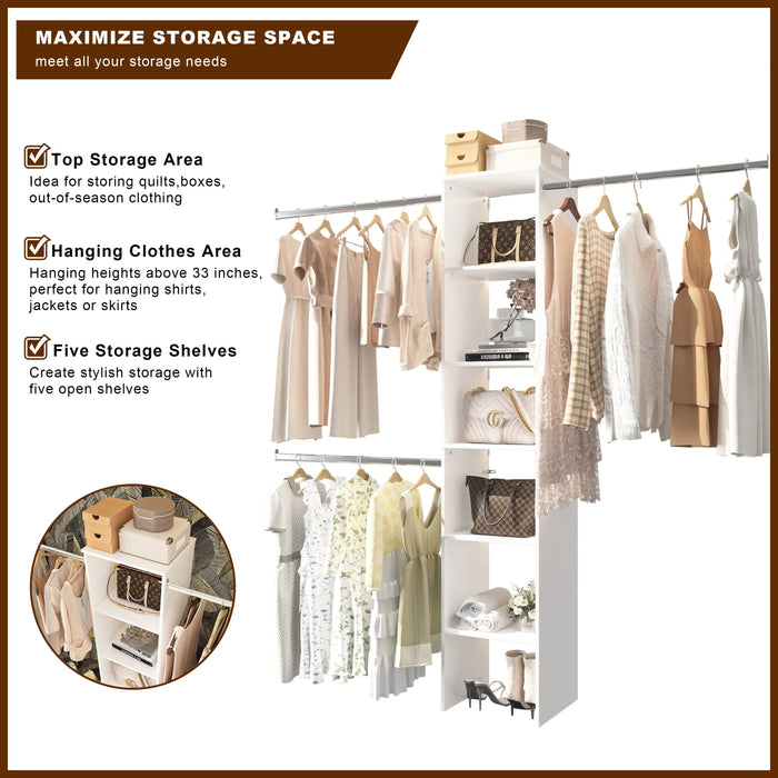 Closet System Starter Kit with Tower and 3 Hang Rods
