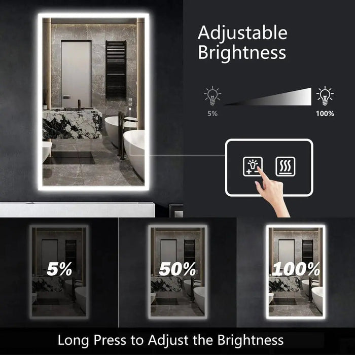 Compact Edge Glow LED Bathroom Mirror