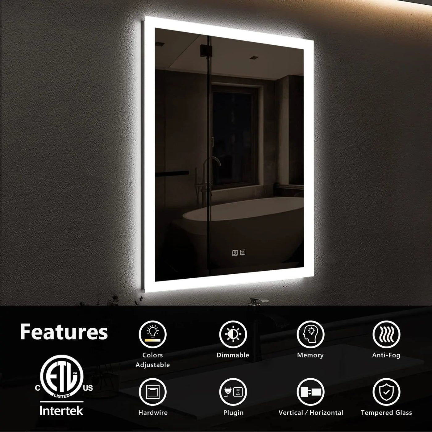 HAUSVITA Compact Edge Glow LED Bathroom Mirror | FK&B — Farmhouse ...