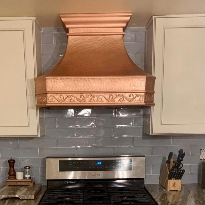 Classic Sweep Handcraft Copper Stove Vent Hood