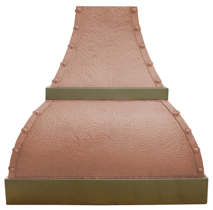 Curved Custom Natural Copper Vent Hood