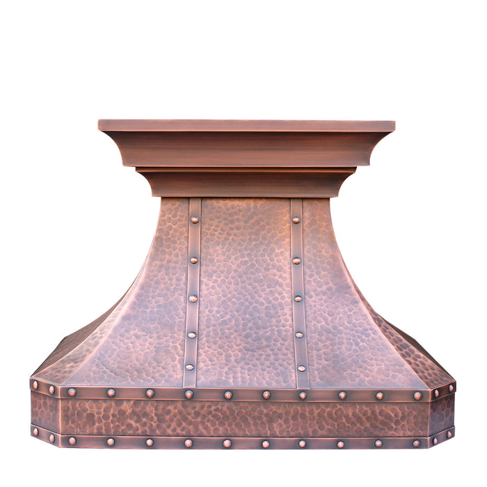Sweep Custom Kitchen Copper Hoods With Strap Rivets