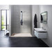 Cream royal marble rectangular shower base hand carved SKU-NTRSTC56  Installed view of Royal marble base