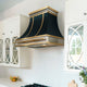 Sweep Custom Stainless Steel Kitchen Hoods with Mirrored Accents