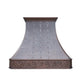 Curved Custom Copper Vent Hood with Straps&Rivets