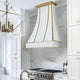 Curved Stainless Steel Custom Range Hood with Mirror Crown
