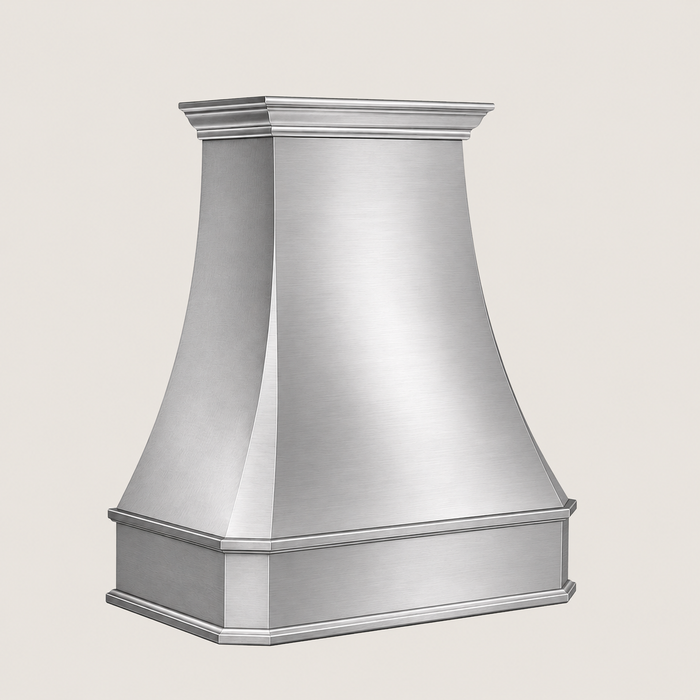 Custom Faceted Curved  Stainless Steel Range Hood - SHCR02