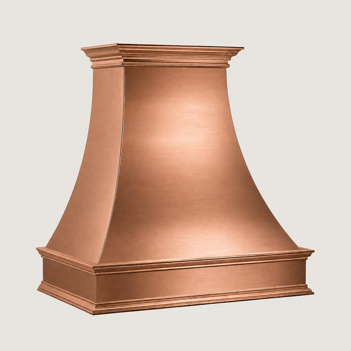 Custom Smooth Curved Copper Range Hood - CHCR01