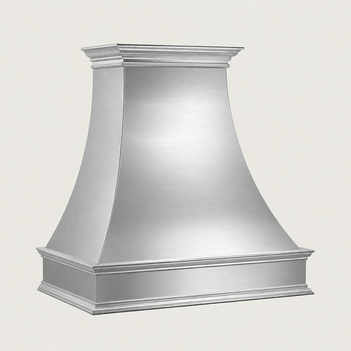 Custom Smooth Curved Stainless Steel Range Hood - SHCR01