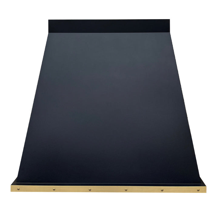 Stainless Steel Custom Kitchen Hood with Brass Trim