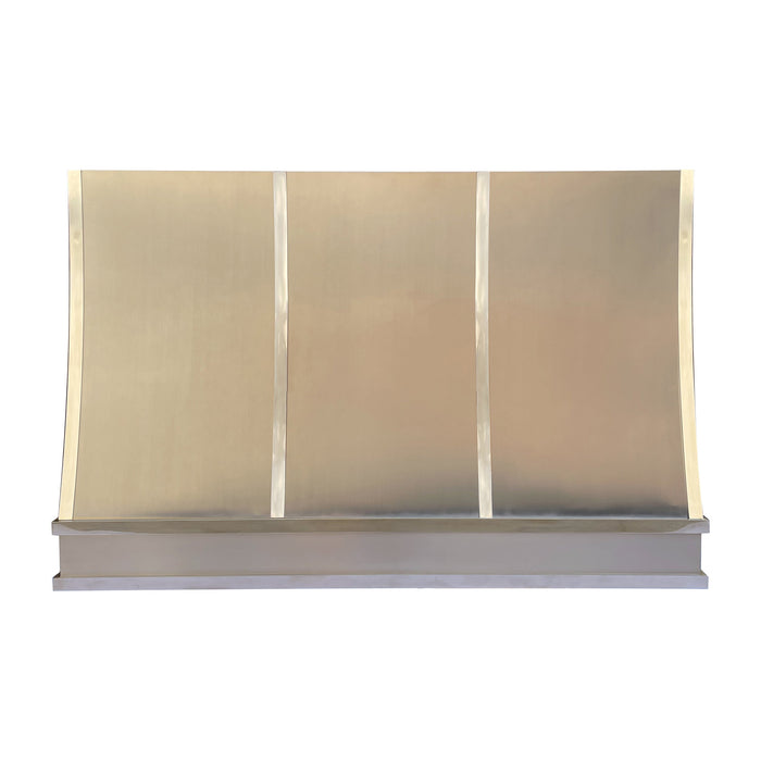 Custom Stainless Steel Slope Range Hood with Mirror Accents