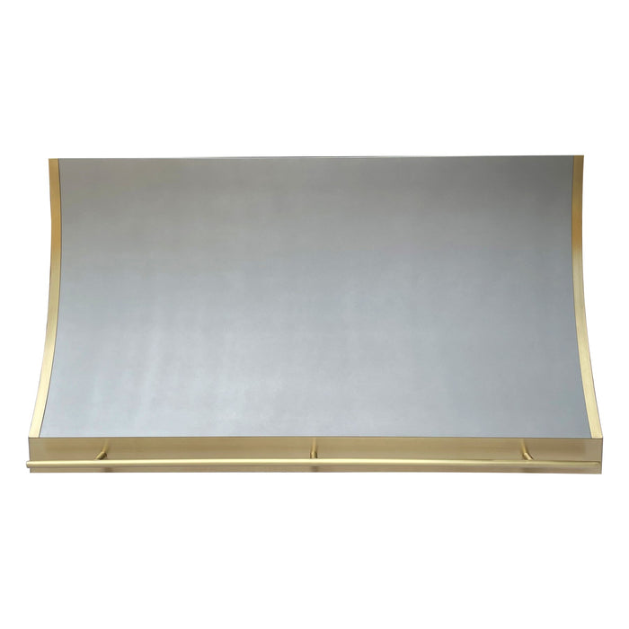 Custom Stainless Steel Slope Range Hoods with Brass Edge