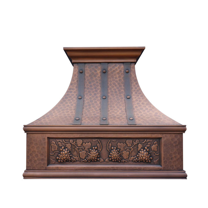 Copper Range Hood Wall Mount Vintage Pattern