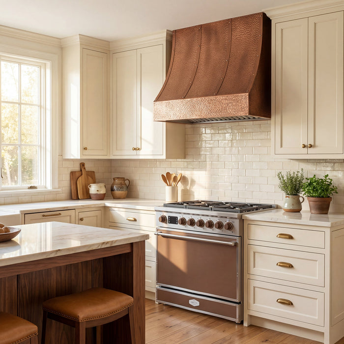 Akicon Custom Copper Range Hood Handmade for Luxury Kitchens — AKH781A-C